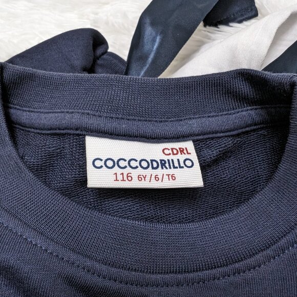 Coccodrilla Girls Navy Blue Crew Neck Loopknit Long Sleeve Sweatshirt  NWOT - Picture 3 of 6